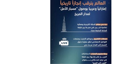 العالم يترقب إنجازا تاريخيا إماراتيا وعربيا بوصول 