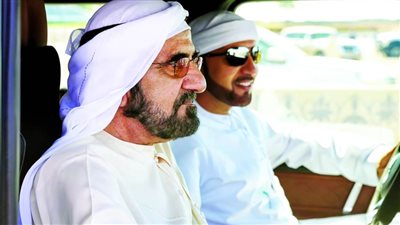 ‎محمد بن راشد يشهد فعاليات مهرجان المرموم التراثي للهجن