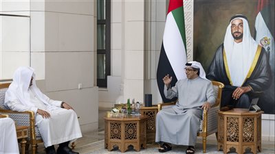 منصور بن زايد يستقبل الأمين العام لـمجلس التعاون الخليجي وعددا من رؤساء مجالس الشورى والنواب في دول الخليج