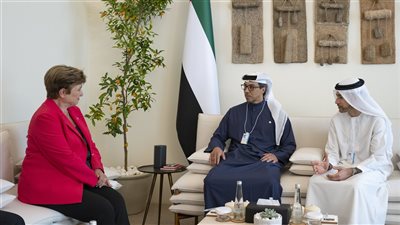 منصور بن زايد يلتقي مدير عام صندوق النقد الدولي على هامش القمة العالمية للحكومات